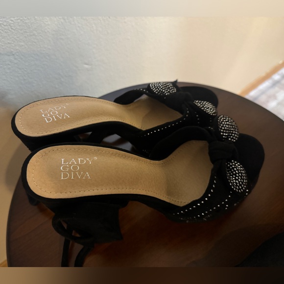 Wrap Style Rhinestone Star Peep Toe Platform Heels Sz 9 - Picture 5 of 9